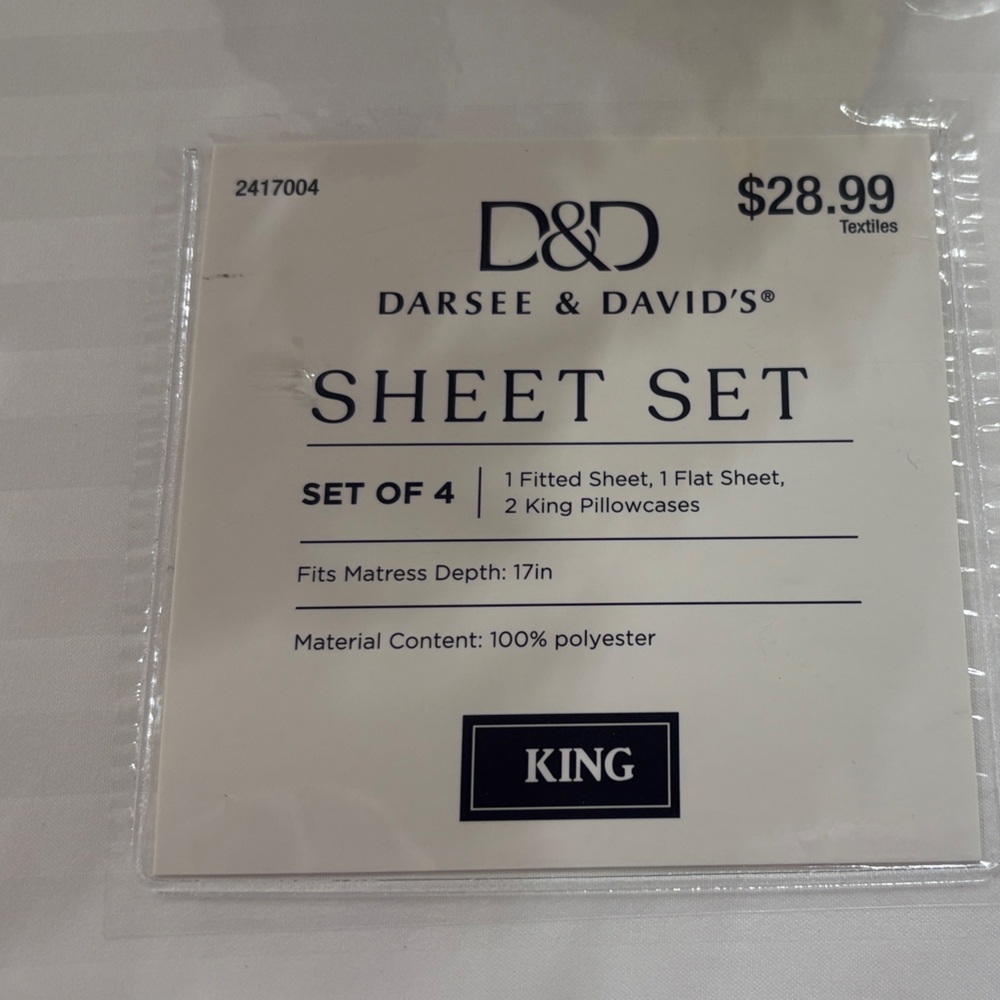 King Sheet Set - White